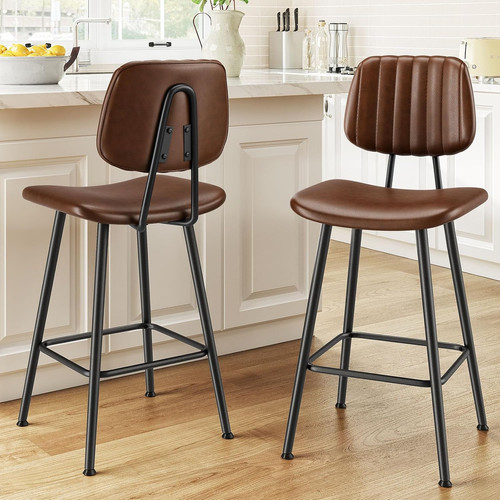 Inch leather bar - leather, stools
